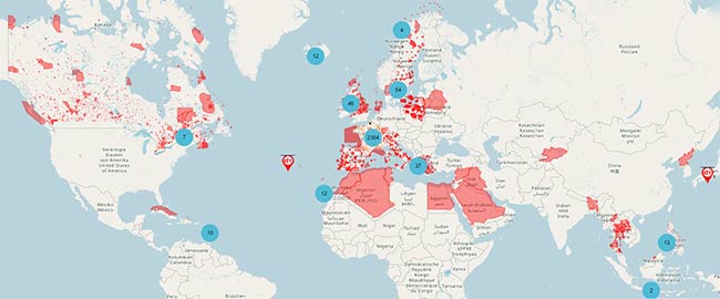 Carte pour voyager dans le monde avec son drone
