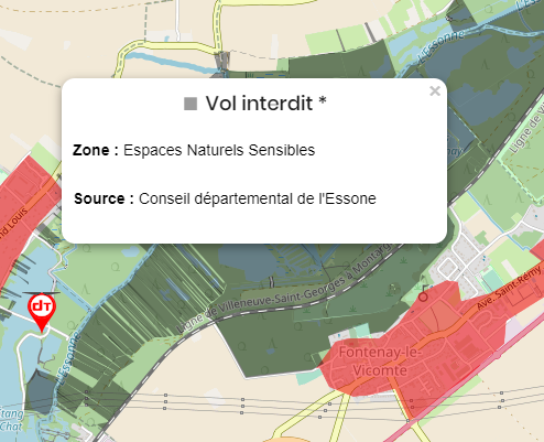 Zones interdites aux drones en Essonne