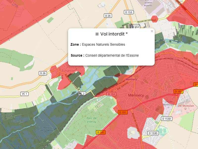Zones ENS, interdites de survol aux drones dans l'Essonne.